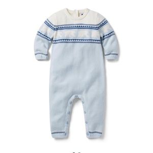 JANIE And JACK Baby Polar Bear Fair Isle Sweater One Piece 18-24 Months